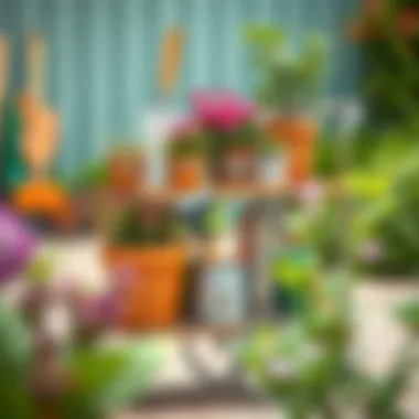 Practical Metal Plant Cart for Gardening Efficiency Functional metal cart showcasing gardening tools and plants