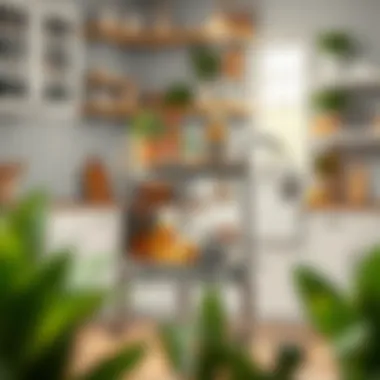 Functional Metal Utility Cart Functional metal utility cart in a cozy kitchen setting