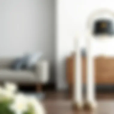 Minimalist white tall candle holder set against a modern backdrop