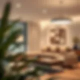 Innovative wireless lighting technology in a modern home setting