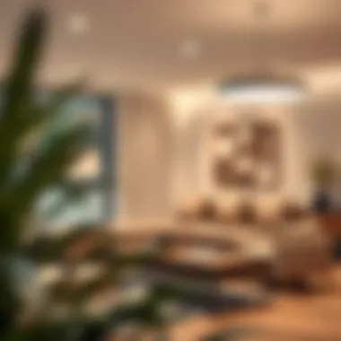 Innovative Wireless Lighting Solutions Innovative wireless lighting technology in a modern home setting