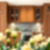 Elegant wood-look kitchen cabinetry showcasing rich textures and hues