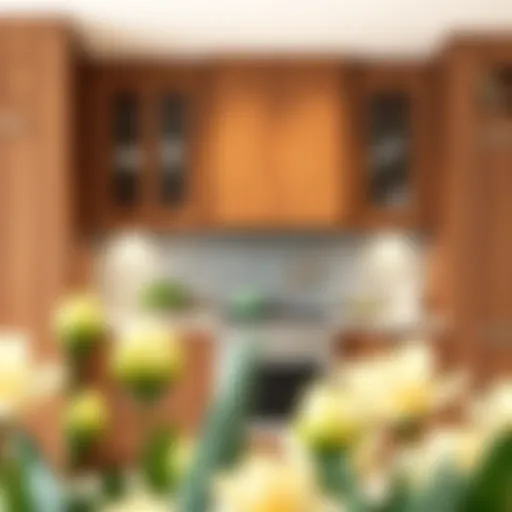 Elegant Wood-Look Kitchen Cabinetry Elegant wood-look kitchen cabinetry showcasing rich textures and hues