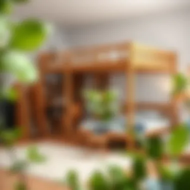 Sustainable Materials in Bunk Beds Sustainable materials used in wooden bunk bed construction.