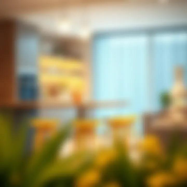 Yellow Stools Enhancing a Cozy Dining Space Yellow adjustable bar stools arranged in a cozy dining area