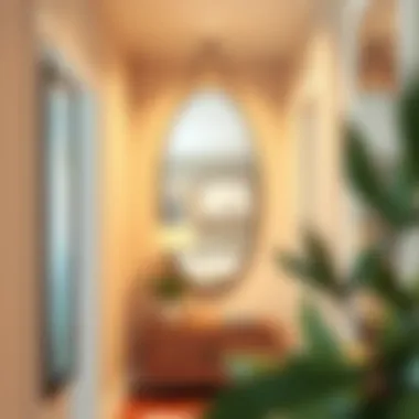 Installation of a fisheye mirror in a hallway