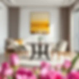 Elegant round dining table set with five chairs in a modern setting