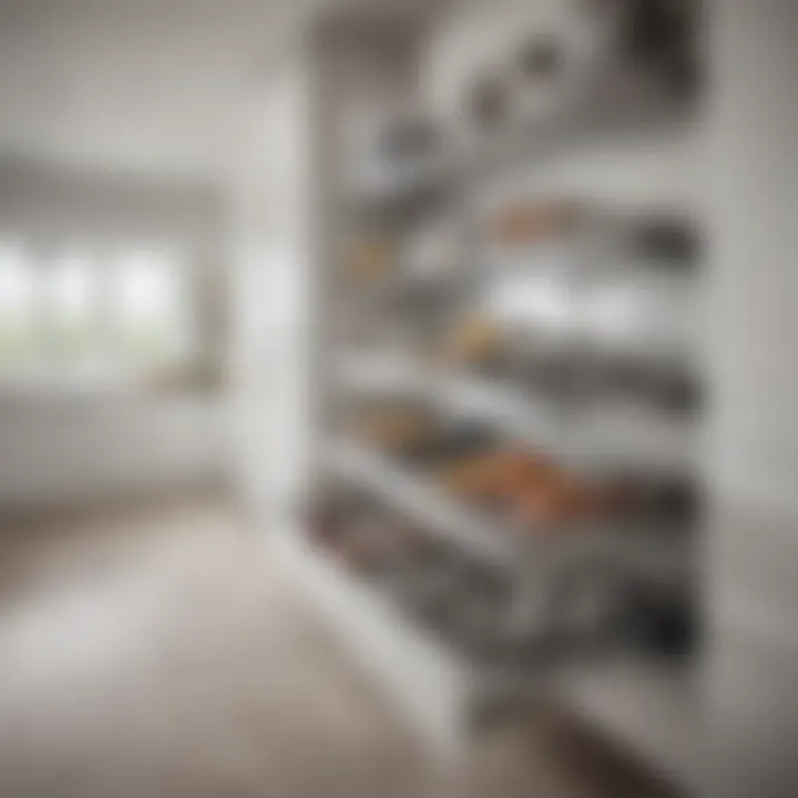 A well-organized kitchen with flat pull-out shelves enhancing functionality