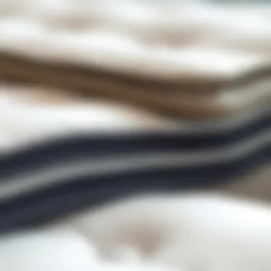 Close-up of mattress materials showcasing texture