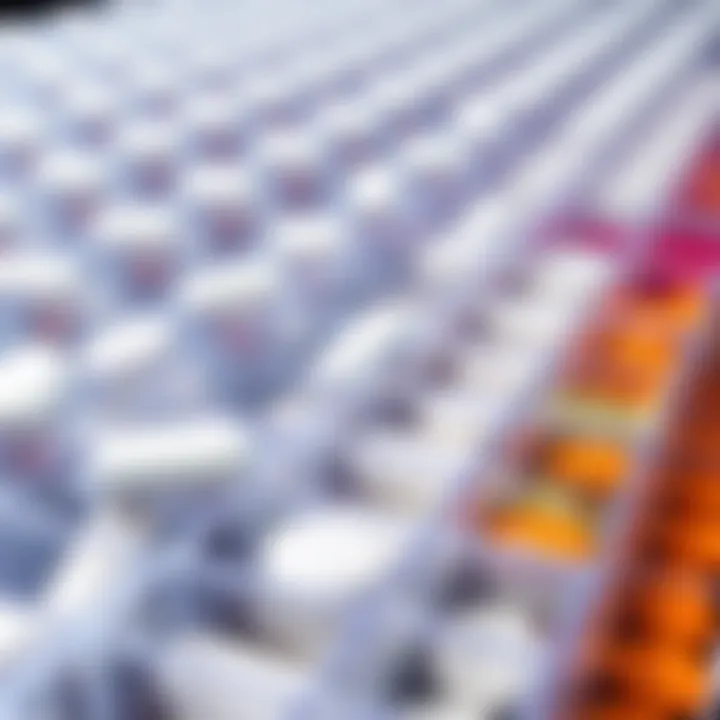 User-Centric Design: Detailed Features of Pill Organizer Compartments Close-up view of a giant pill organizer with compartments for easy access and organization