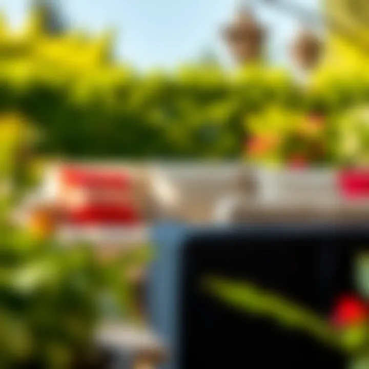 Different materials used in outdoor sofa covers on display