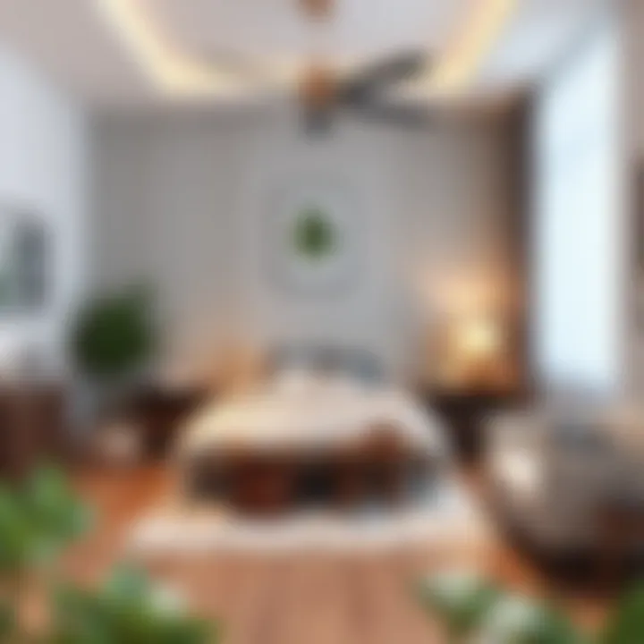 Aesthetic arrangement of furniture elements in a cozy bedroom