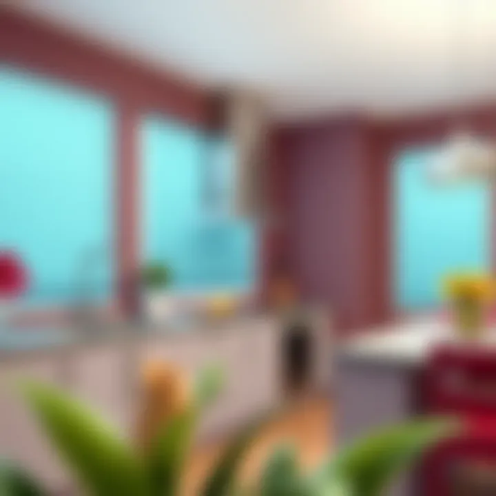 Aesthetic impact of color blinds in a modern kitchen