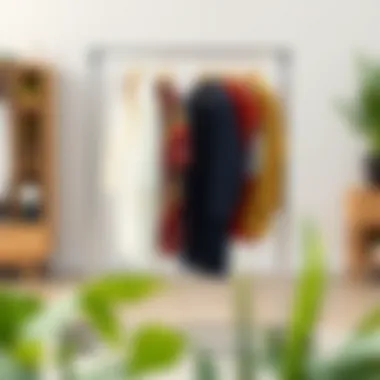 Sturdy Heavy Duty Clothes Rack Sturdy heavy duty clothes rack on wheels displaying various garments