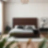 Luxurious high profile bed frame in a modern bedroom setting