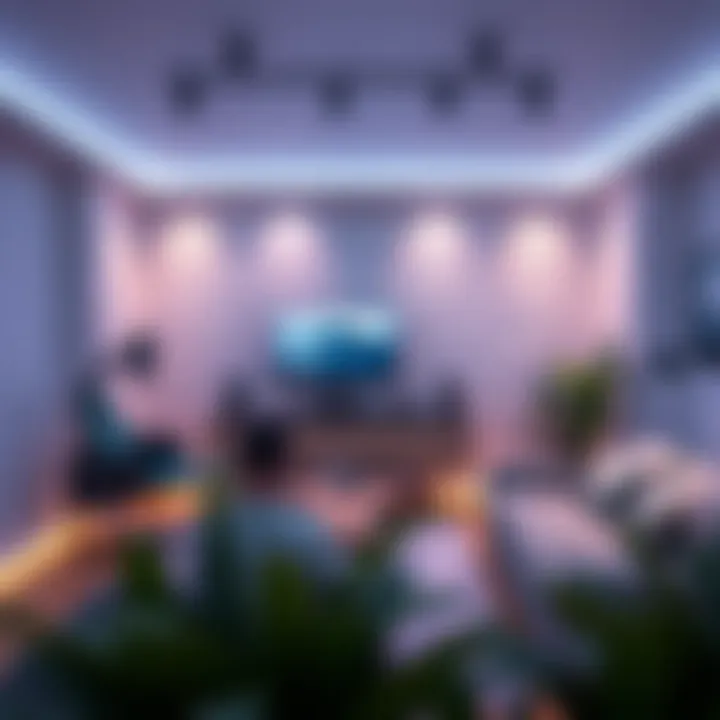 Mood lighting setup in an immersive gaming environment