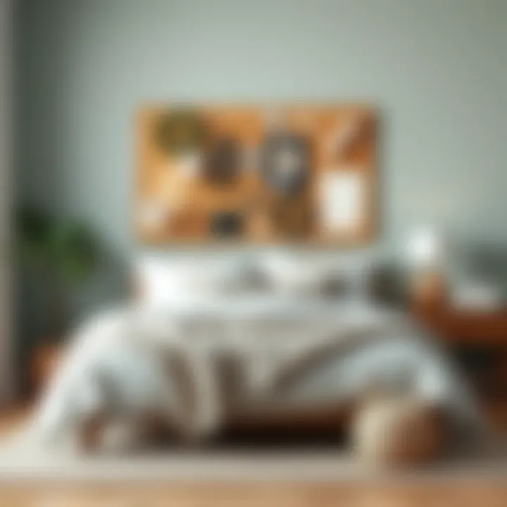 Artistic Cork Board Arrangement Creative cork board arrangement with mixed media art