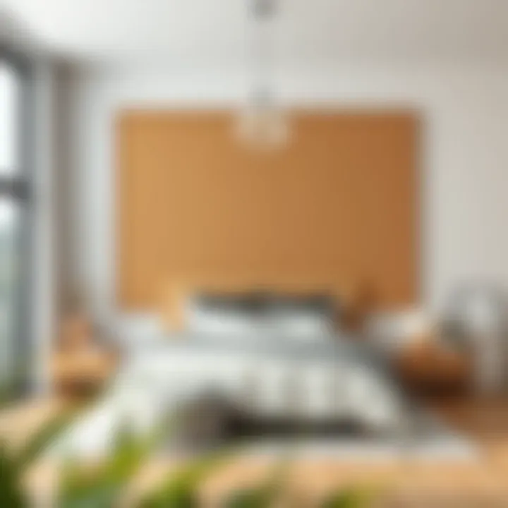 Minimalist Cork Board Integration Minimalist cork board integrated into a modern bedroom theme