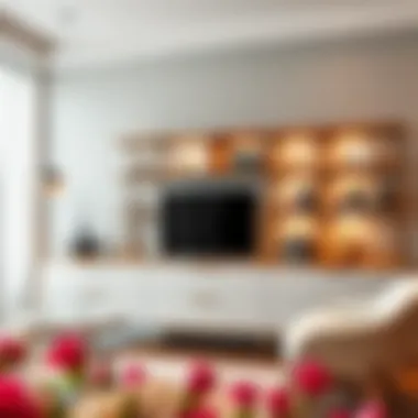 Minimalist display unit with elegant decor