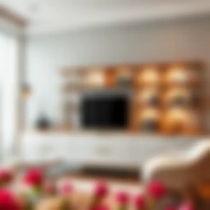 Minimalist display unit with elegant decor