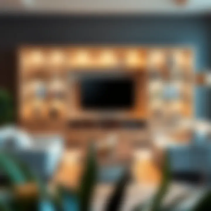 Modern display unit in a chic living room