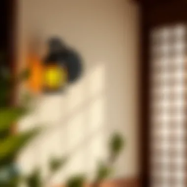 Enhancing Ambiance with Japanese Sconces A Japanese sconce enhancing ambiance in a traditional room