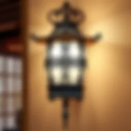 Intricate design of a traditional Japanese sconce