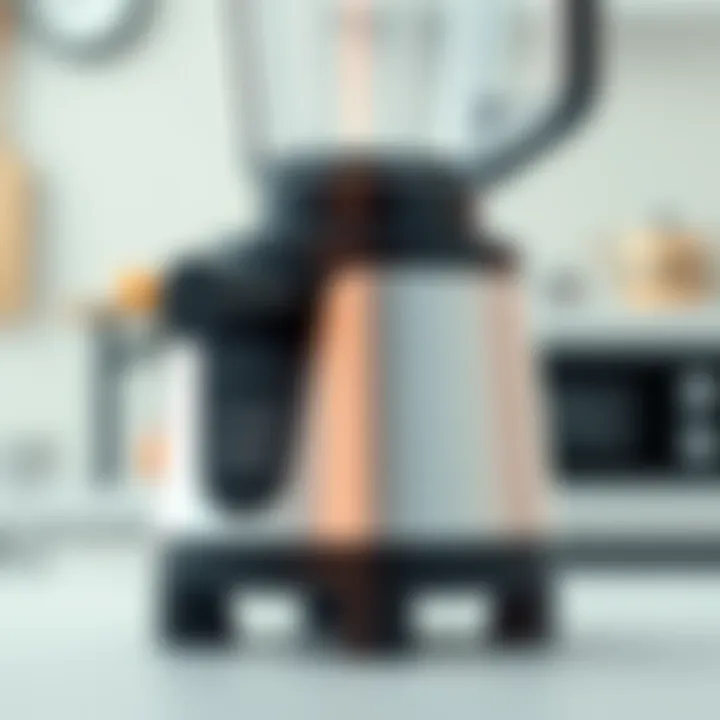 Innovative Blender Features A close-up of a high-tech blender with unique features