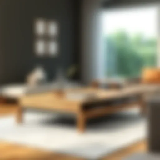 Elegant Long Narrow Coffee Table Design Stylish long narrow coffee table with integrated storage