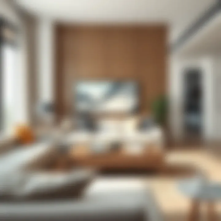 Contemporary Living Room with Narrow Coffee Table Modern living room featuring a chic narrow coffee table