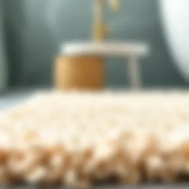 Luxury Through Material Choice Close-up of a luxurious bath mat highlighting its material