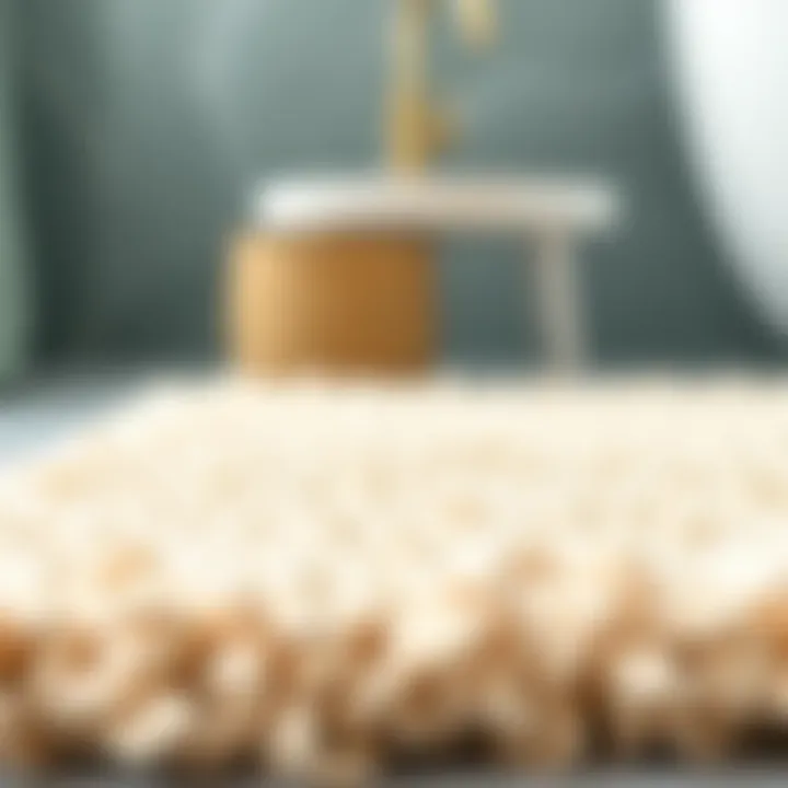 Luxury Through Material Choice Close-up of a luxurious bath mat highlighting its material