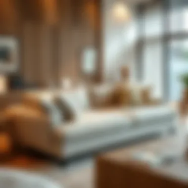 Elegant Fabric Choices for Comfort and Style Luxurious sofa bed showcasing high-quality fabric and a cozy ambiance