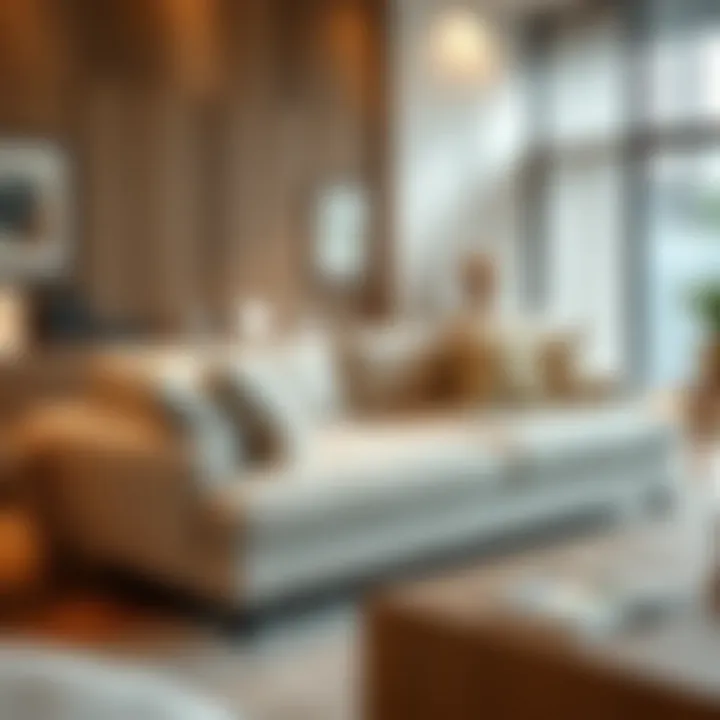 Elegant Fabric Choices for Comfort and Style Luxurious sofa bed showcasing high-quality fabric and a cozy ambiance