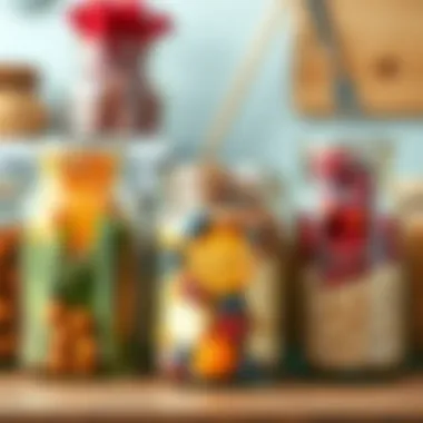 Aesthetically arranged mason jars filled with colorful pantry staples