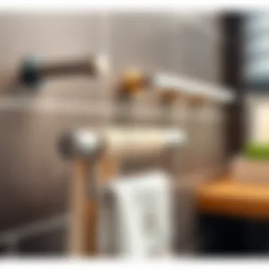 Variety of materials used in drill-free towel bars, highlighting durability and style