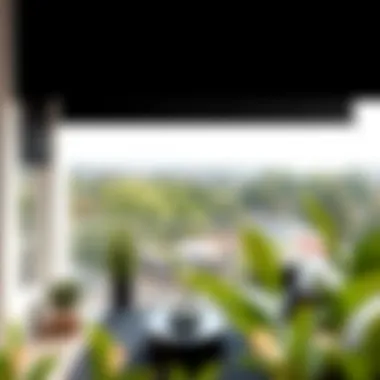 Elegant Balcony Design with Black Screens Beautifully designed balcony with black privacy screens