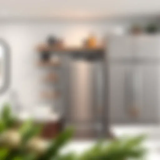 Innovative Shelf Design Stylish shelf installed between refrigerator and wall enhancing kitchen space