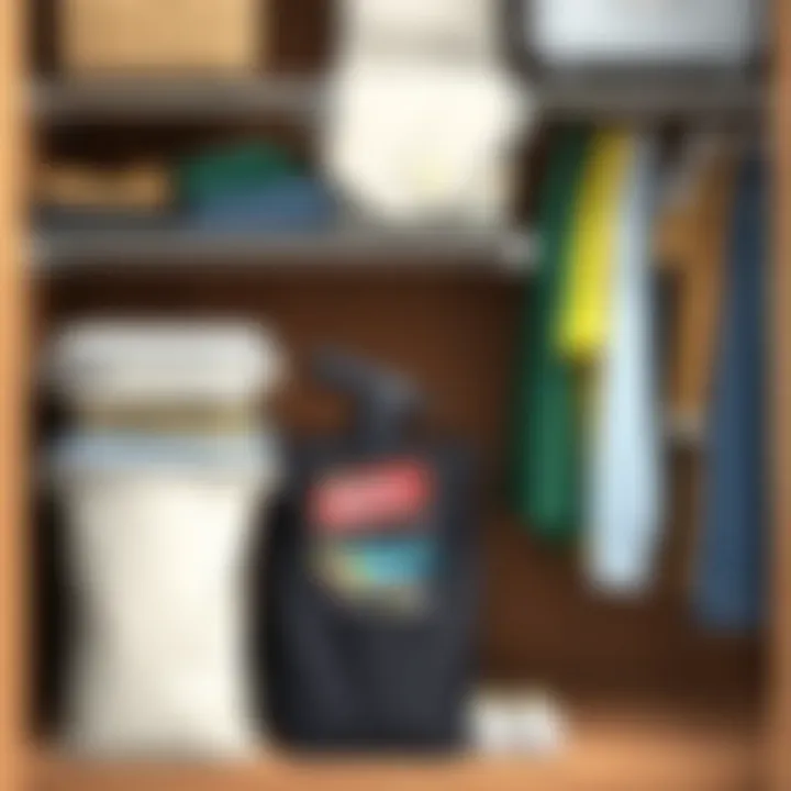 Vacuum Ziploc bags neatly arranged in a storage space.