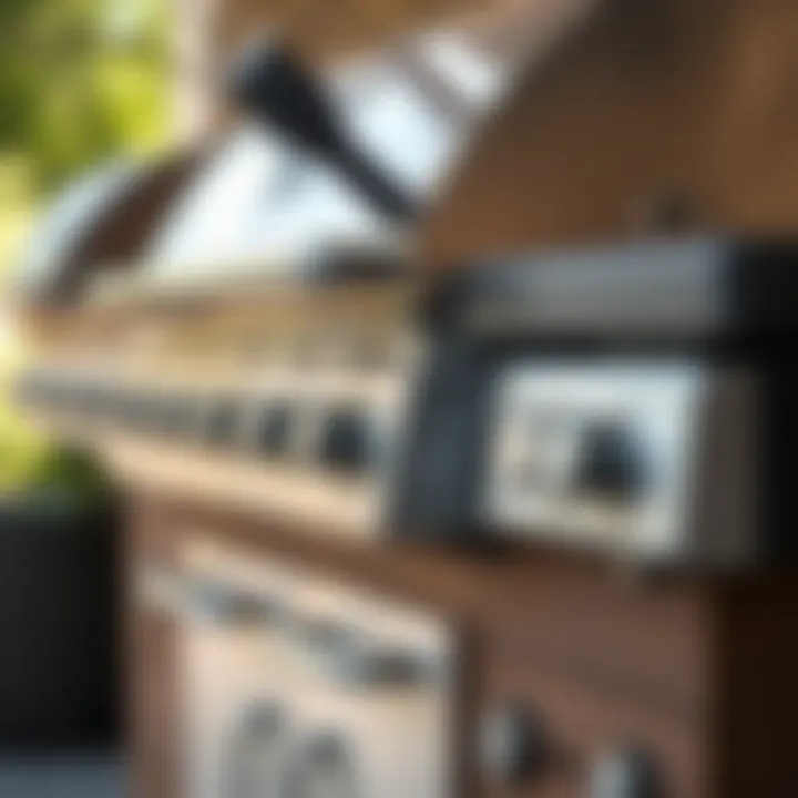 Detailed Components of Modular Grills Close-up view of various components of a modular grill station