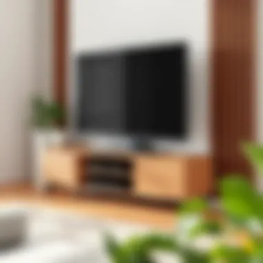 Functional TV stand showcasing adjustable mount