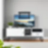 Stylish modern TV stand with mount