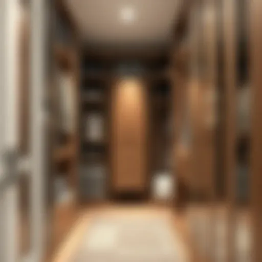 Contemporary locker design seamlessly integrated into a closet space