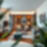 Creative furniture arrangement in a small living space