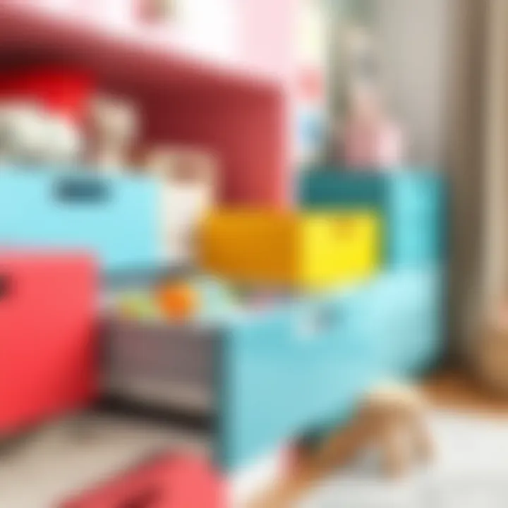 Colorful drawer dividers enhancing a child's room organization