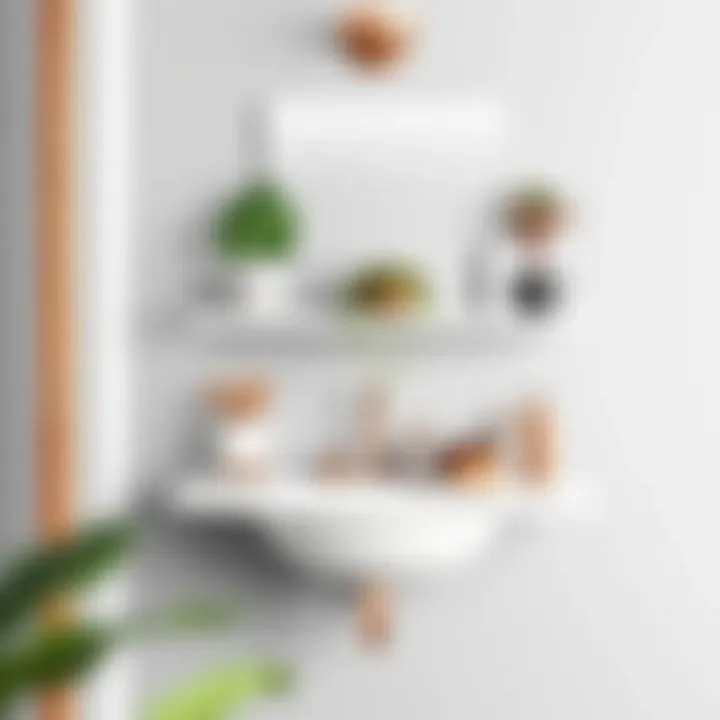 Elegant Bathroom Shelf with Plants Elegant bathroom shelf with plants and personal care products