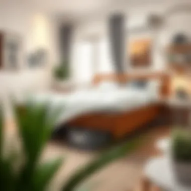 Maximizing space with under bed bins in a cozy apartment