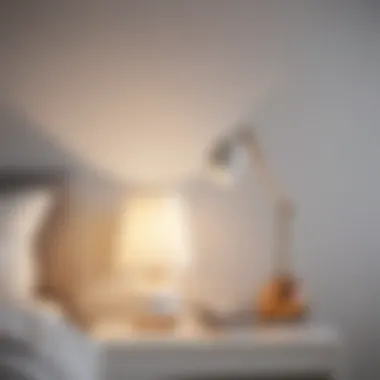 Minimalist Aesthetic: A Stylish Bedside Lamp Stylish bedside lamp in a minimalist decor