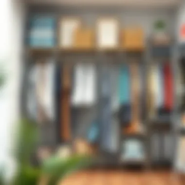 Organized Storage Solution with Heavy Duty Racks Organized storage solution showcasing multiple heavy duty clothes racks