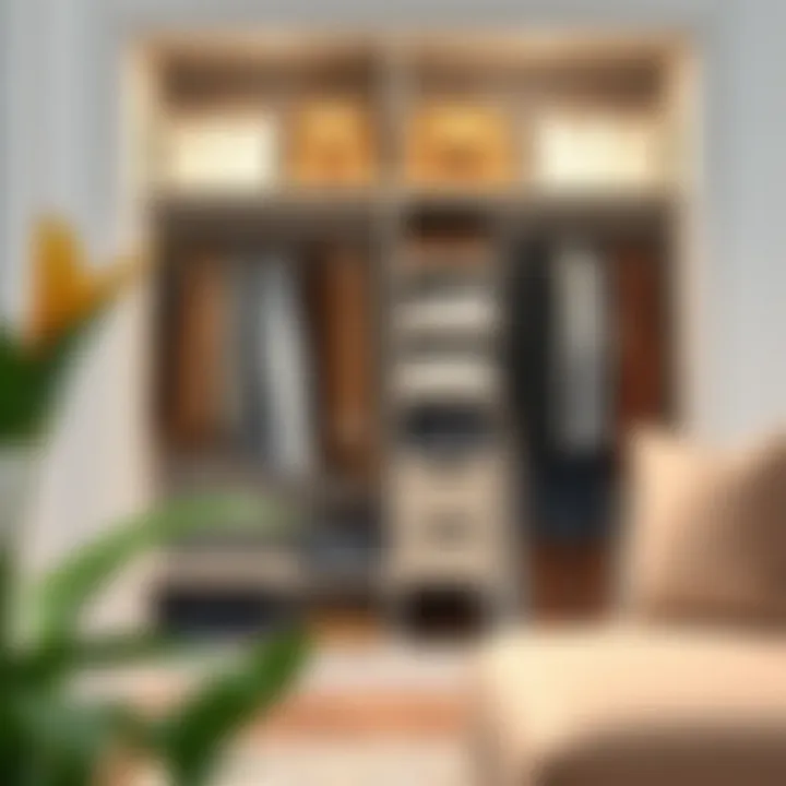 Effective Item Categorization Detailed categorization of items in a compact closet space.